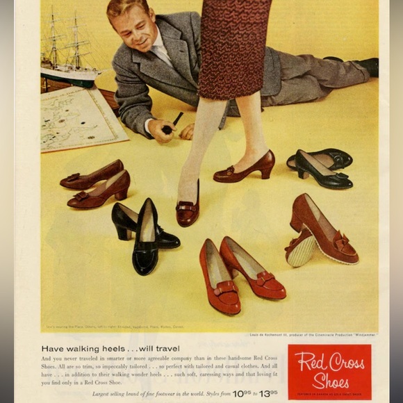 VTG RED CROSS LEATHER FLATS - Picture 10 of 13